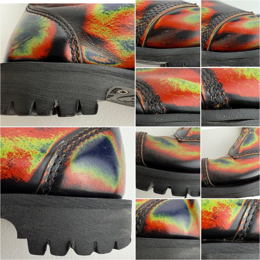 Vintage Getta Grip Dr. Martens MIE Thermal Rainbow Hot Spot Acid Boots UK 5 - Picture 13 of 16